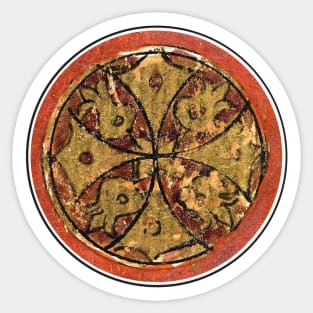 Coptic Manuscript Cross Medallion Sticker